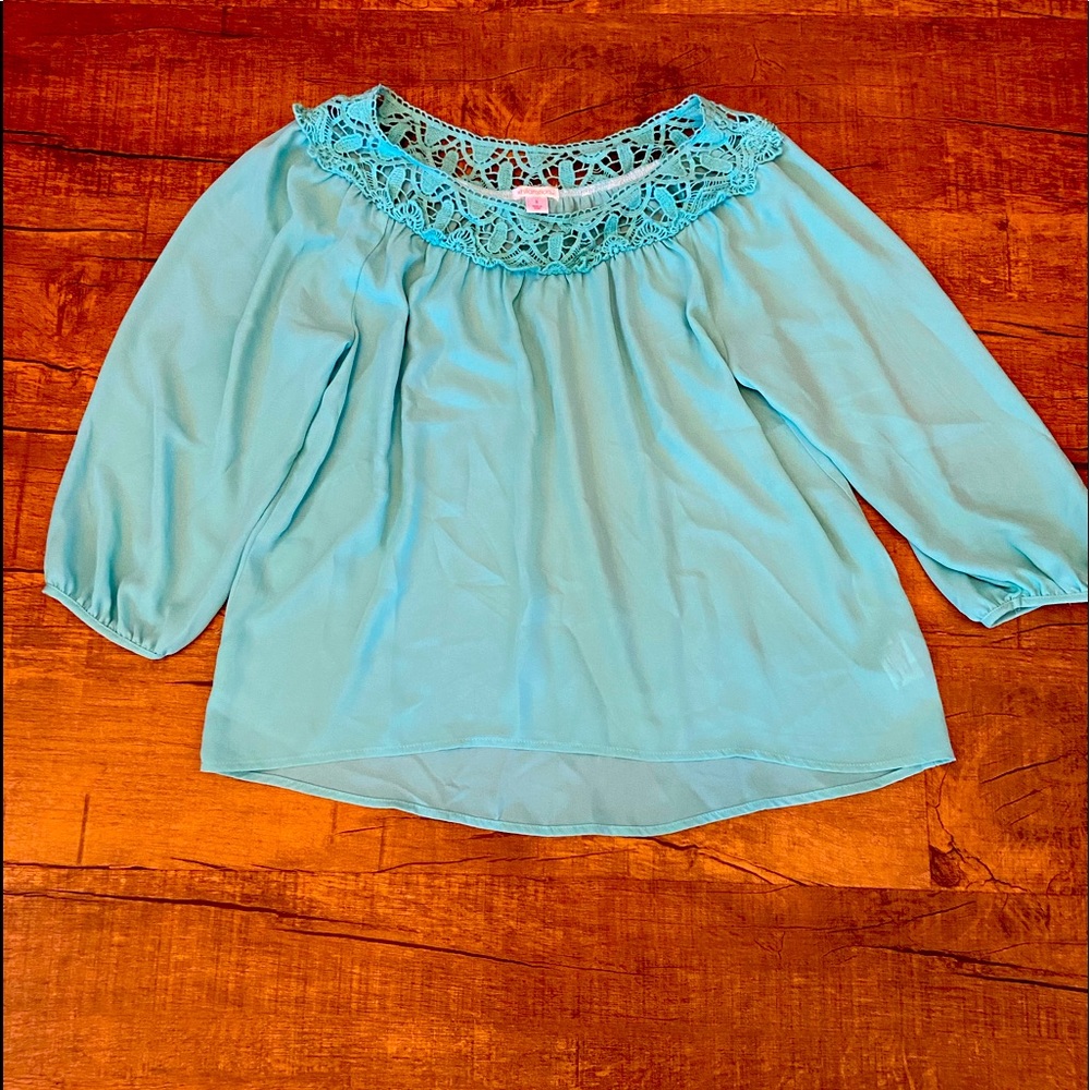 Turquoise boho top